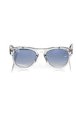 Frankie Morello weiße Herren-Sonnenbrille aus Acetat im klassischen Wayfarer-Design mit UV400-Schutz