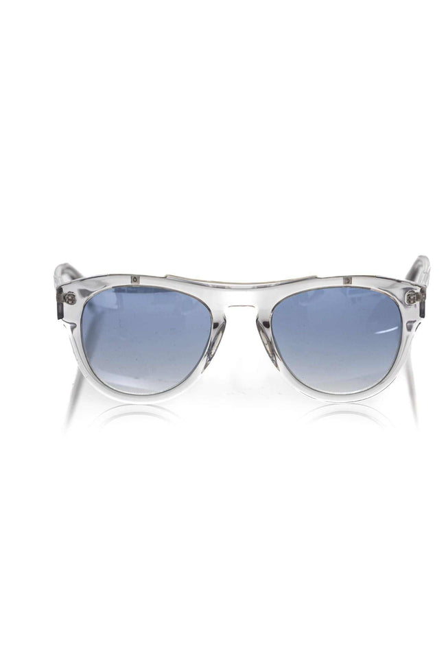 Frankie Morello weiße Herren-Sonnenbrille aus Acetat im klassischen Wayfarer-Design mit UV400-Schutz