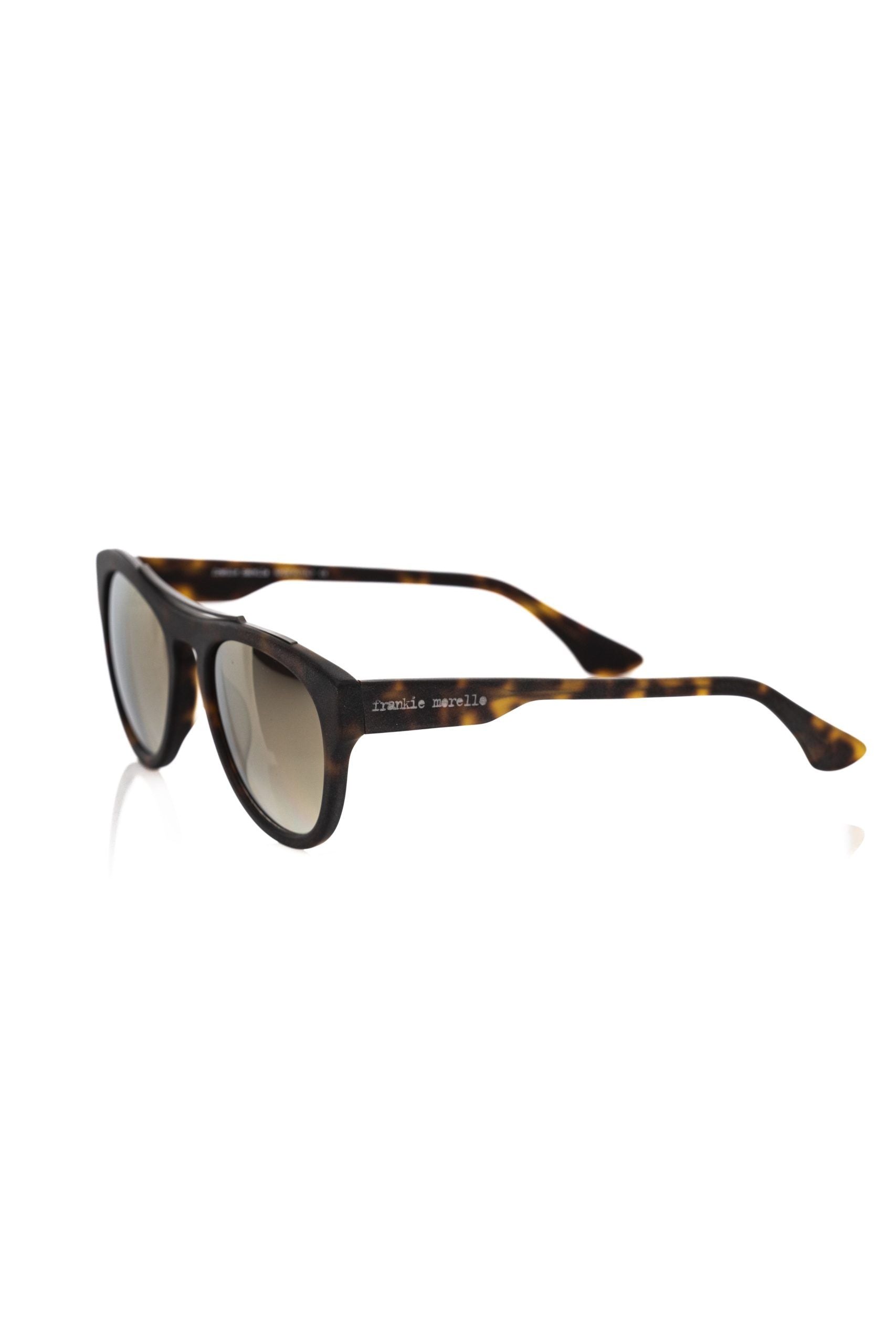 Frankie Morello Herren-Sonnenbrille aus braunem Acetat mit Havanna-Rahmen und UV-Schutz
