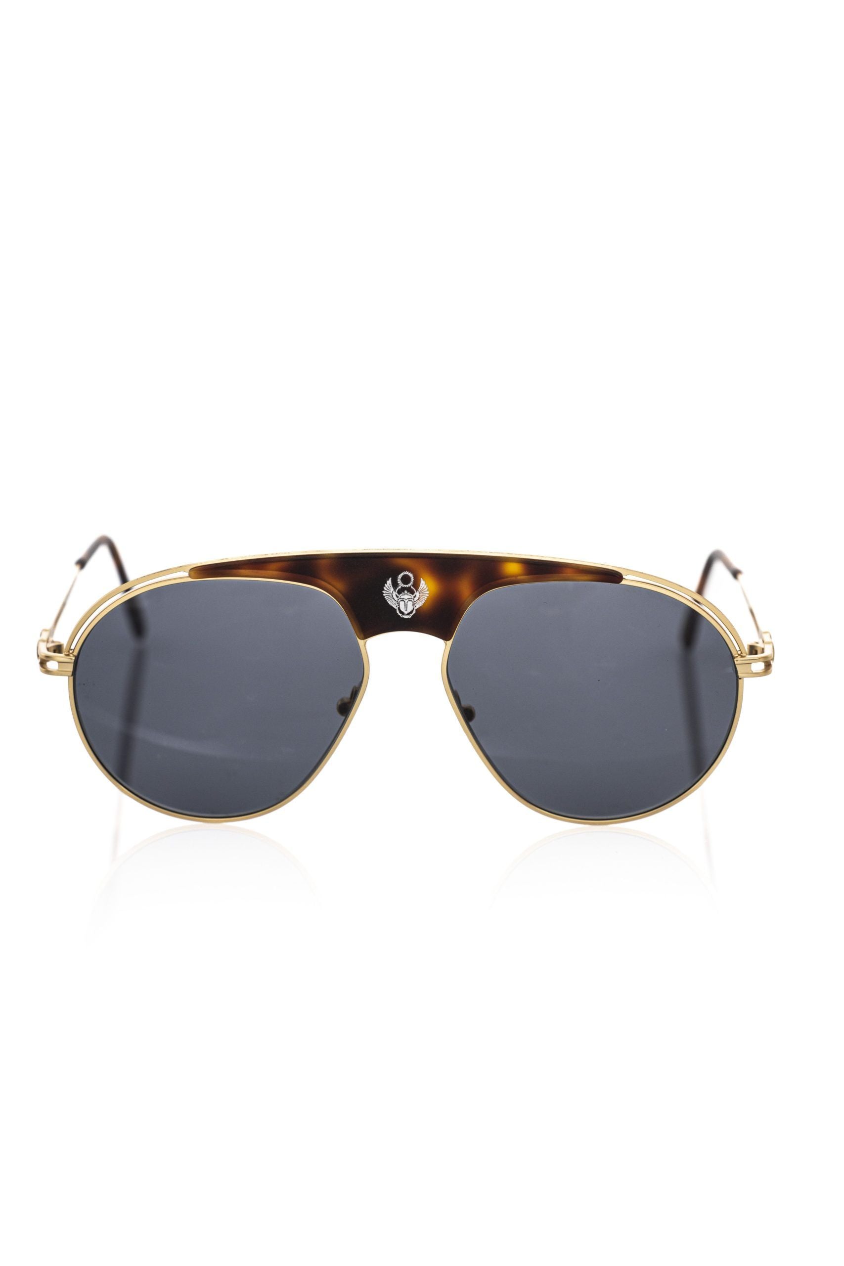 Frankie Morello Braune Metallfaser-Sonnenbrille für Herren