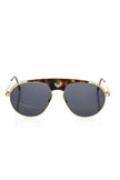 Frankie Morello Braune Metallfaser-Sonnenbrille für Herren