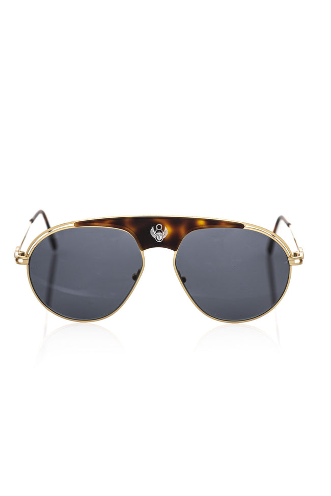 Frankie Morello Braune Metallfaser-Sonnenbrille für Herren