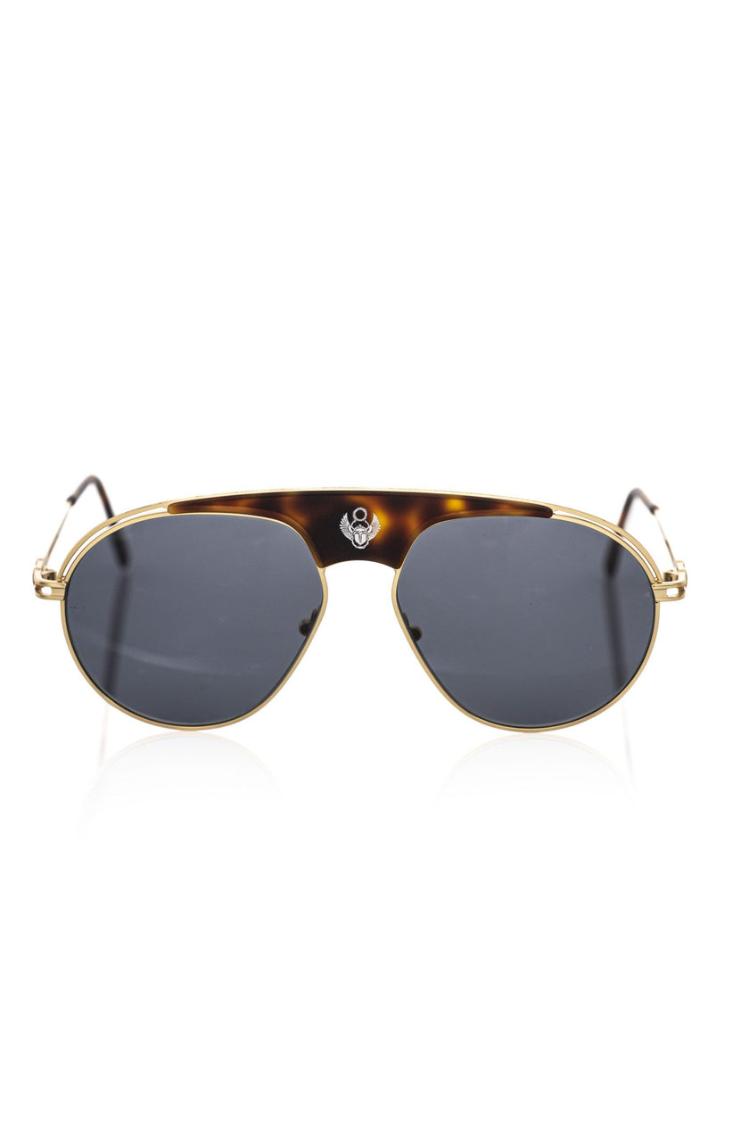 Frankie Morello Braune Metallfaser-Sonnenbrille für Herren
