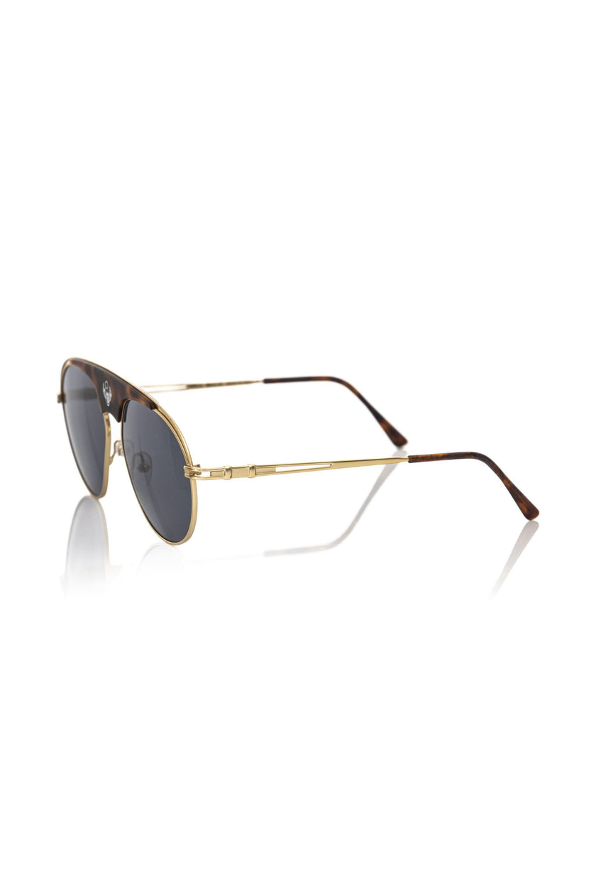 Frankie Morello Braune Metallfaser-Sonnenbrille für Herren