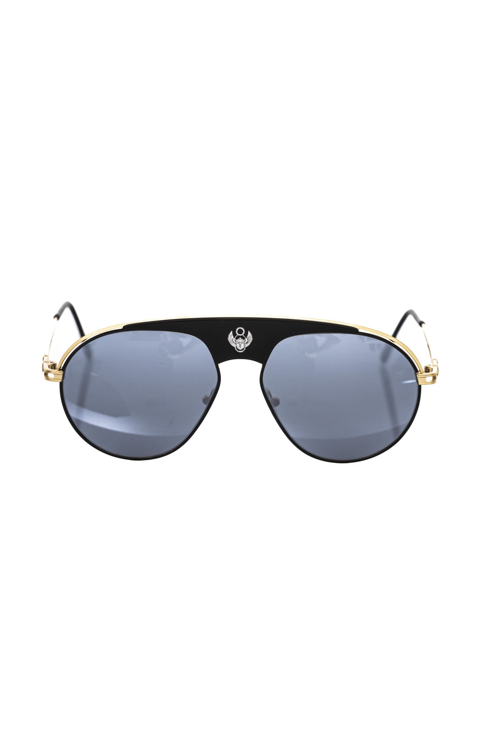 Frankie Morello Schwarze Herren-Sonnenbrille mit Metallrahmen