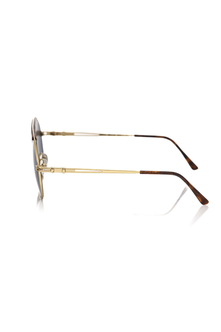 Frankie Morello Braune Metallfaser-Sonnenbrille für Herren