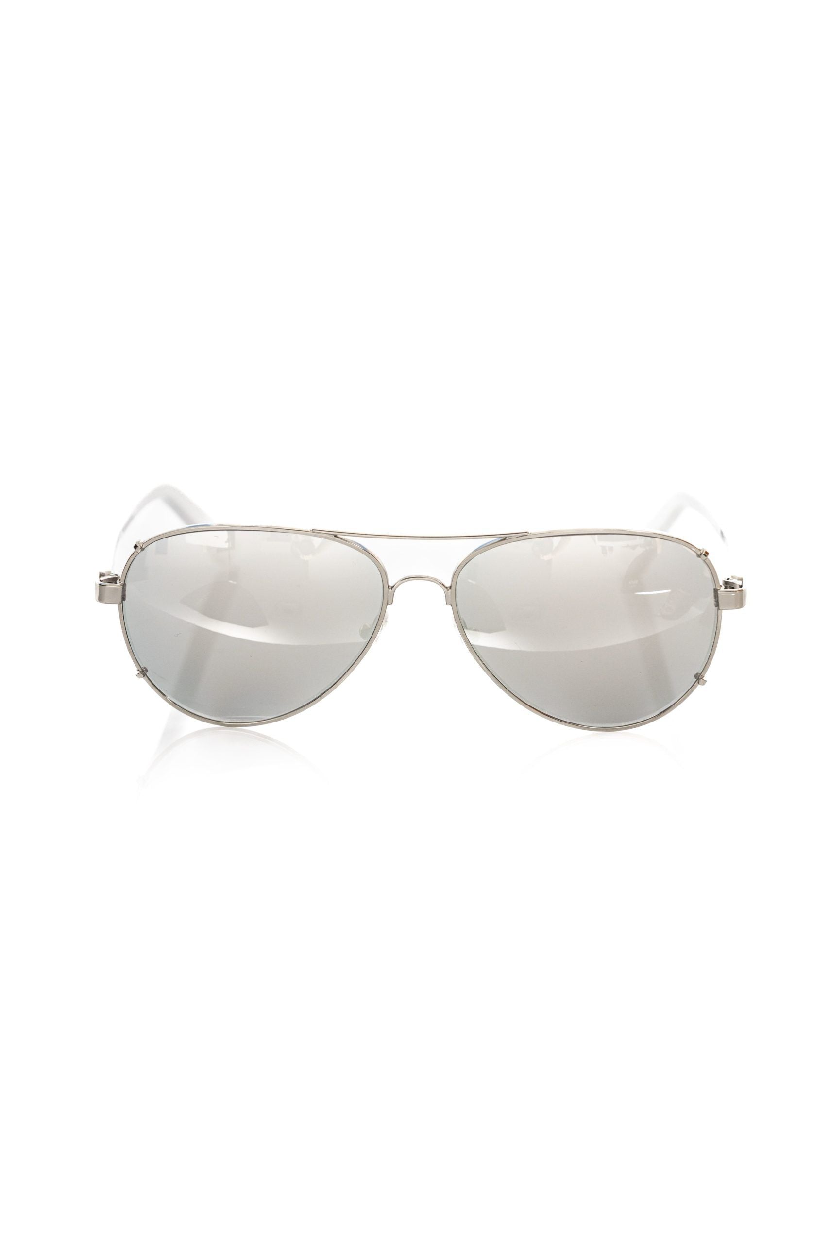 Frankie Morello Silberne Metallfaser Herren-Sonnenbrille