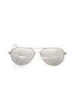 Frankie Morello Silberne Metallfaser Herren-Sonnenbrille