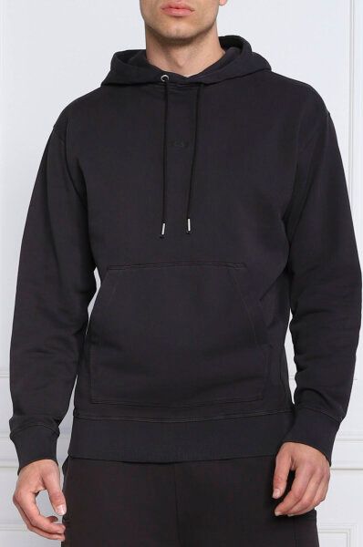 Hugo Boss Elegant dark blue cotton hoodie