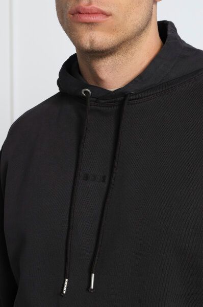 Hugo Boss Elegant dark blue cotton hoodie