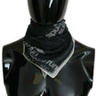 Costume National Dunkelgrauer Foulard-Schal aus Wolle mit Branding