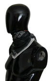 Costume National Dunkelgrauer Foulard-Schal aus Wolle mit Branding