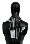 Costume National Dunkelgrauer Foulard-Schal aus Wolle mit Branding