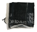 Costume National Dunkelgrauer Foulard-Schal aus Wolle mit Branding
