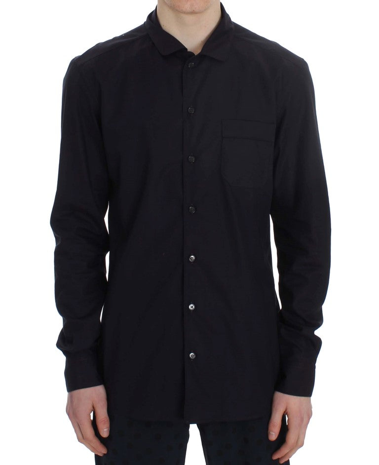 Dolce & Gabbana Lila gestreiftes Pyjama-Lounge-Shirt aus Baumwolle