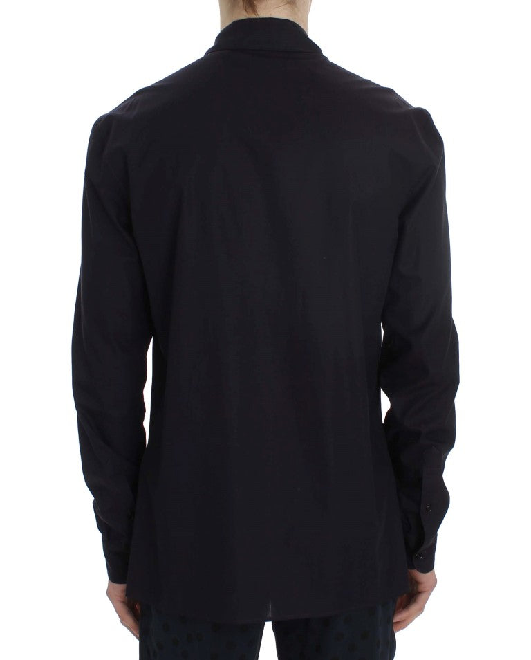 Dolce & Gabbana Lila gestreiftes Pyjama-Lounge-Shirt aus Baumwolle