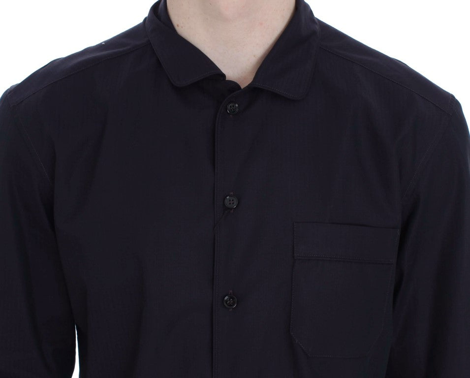 Dolce & Gabbana Purple Striped Cotton Pyjama Lounge Shirt