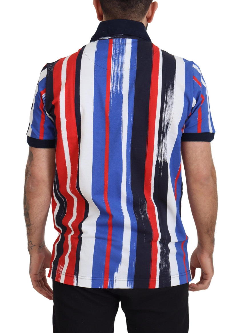 Dolce & Gabbana Mehrfarbiges Baumwoll-Polo-T-Shirt