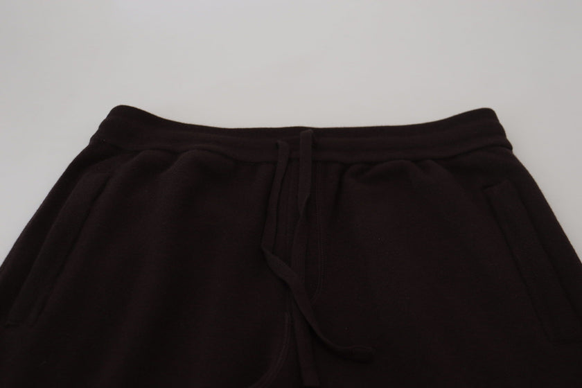 Dolce & Gabbana Braune Kaschmirhosen Hosenboden Kordelzughosen