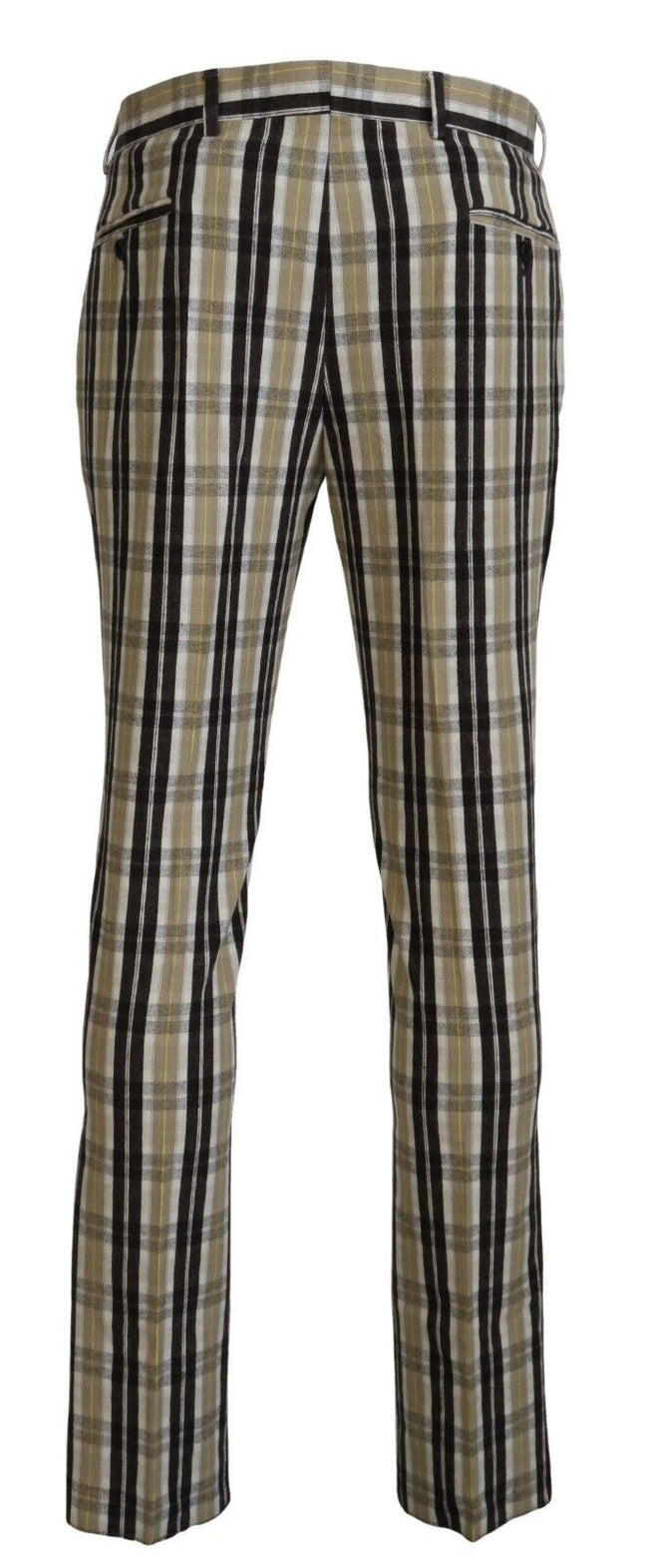 BENCIVENGA Multicolor Karierte Baumwolle Straight Fit Herren Hosen