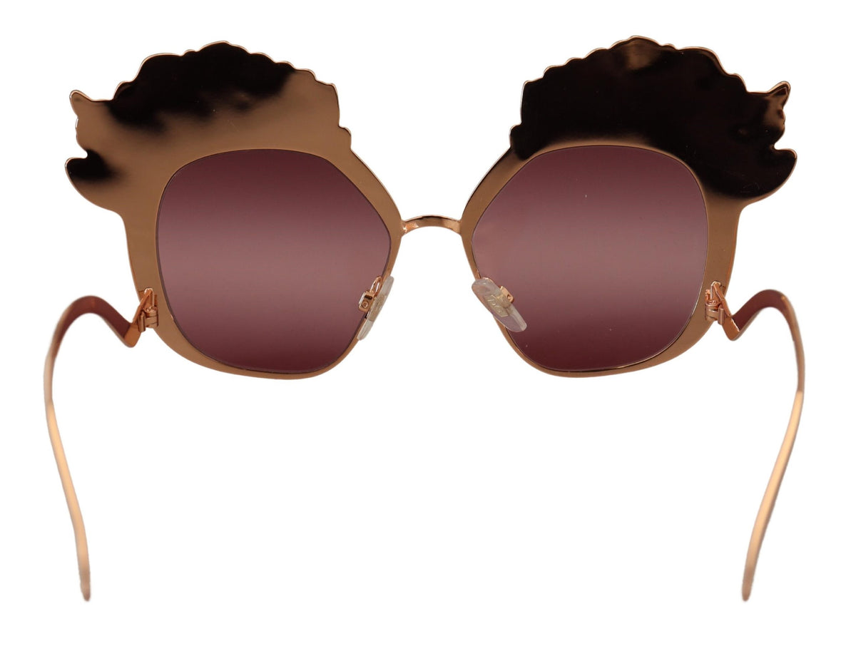 Dolce & Gabbana Rosa Gold Rose Paillettenstickerei DG2202 Sonnenbrille
