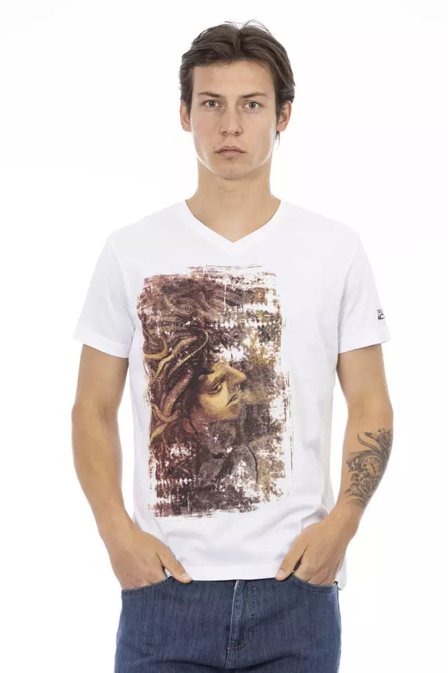 Trussardi Action Weißes Herren-T-Shirt aus Baumwolle