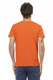 Trussardi Action Orangees Baumwoll-T-Shirt mit V-Ausschnitt für Herren