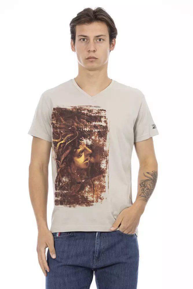 Trussardi Action Beige Baumwoll-T-Shirt für Herren