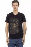 Trussardi Action Schwarzes Baumwoll-T-Shirt für Herren