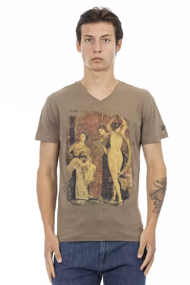Trussardi Action Braunes Baumwoll-T-Shirt für Herren