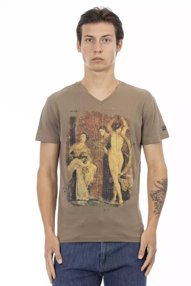 Trussardi Action Braunes Baumwoll-T-Shirt für Herren