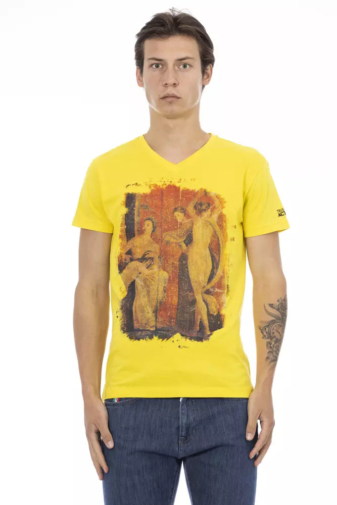 Trussardi Action Herren T-Shirt aus gelber Baumwolle