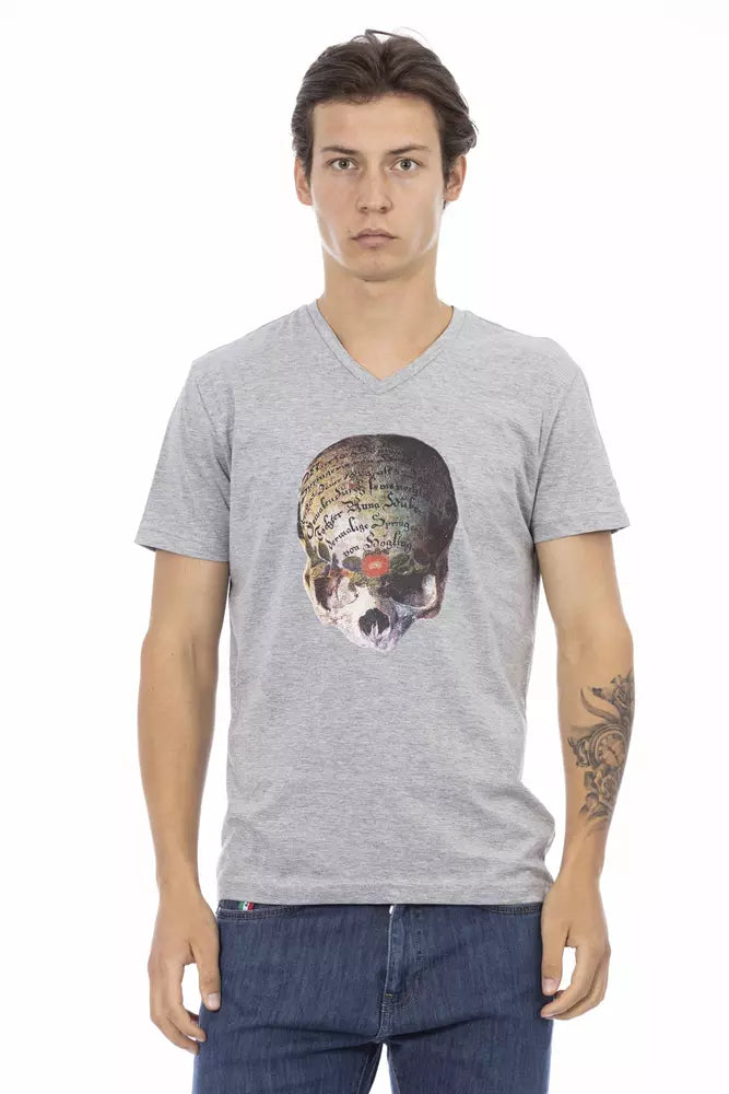 Trussardi Action Graues Baumwoll-T-Shirt für Herren