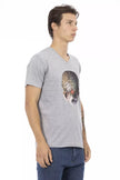 Trussardi Action Graues Baumwoll-T-Shirt für Herren