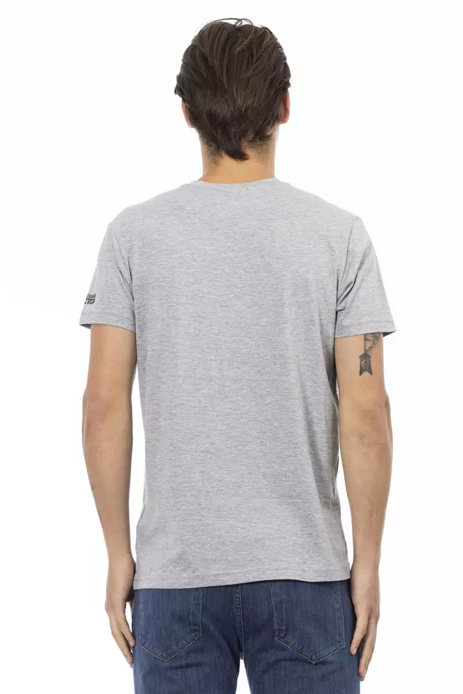 Trussardi Action Graues Baumwoll-T-Shirt für Herren