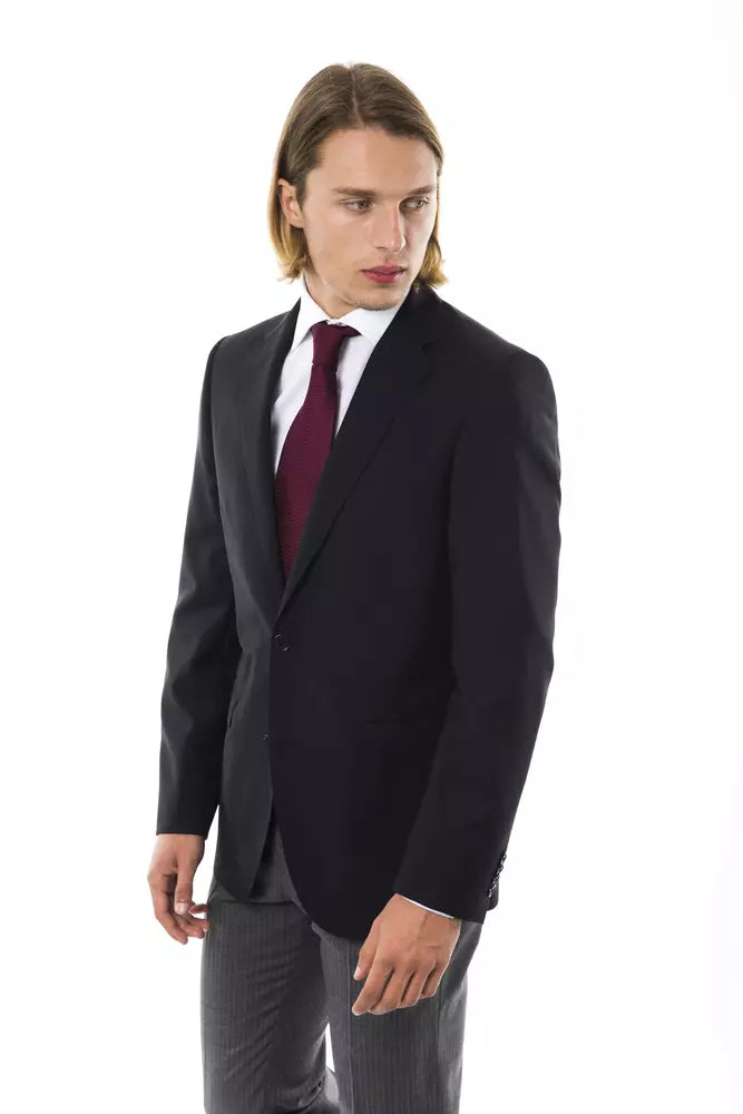 Uominitaliani Schwarzer Wollblazer für Herren