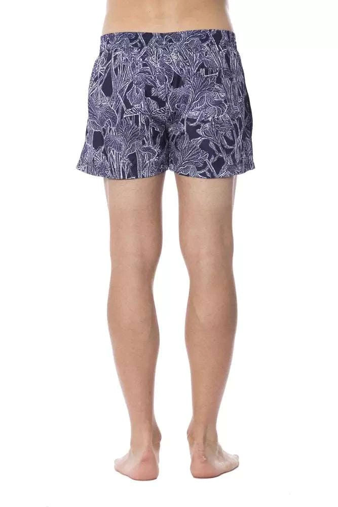 Roberto Cavalli Sport Blaue Polyester-Badehose für Herren