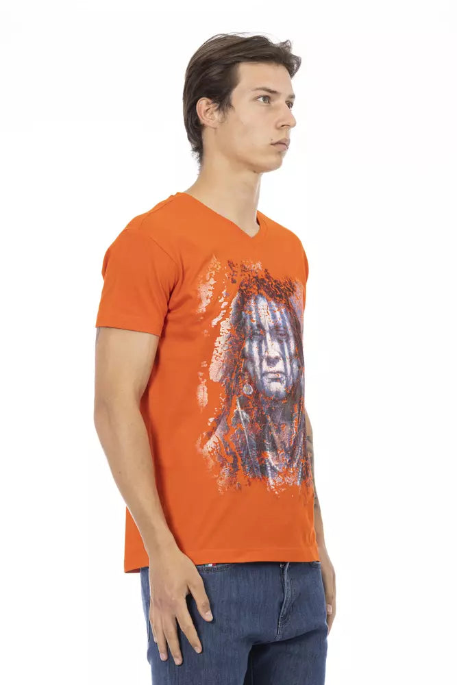 Trussardi Action Orangefarbenes T-Shirt aus Baumwolle