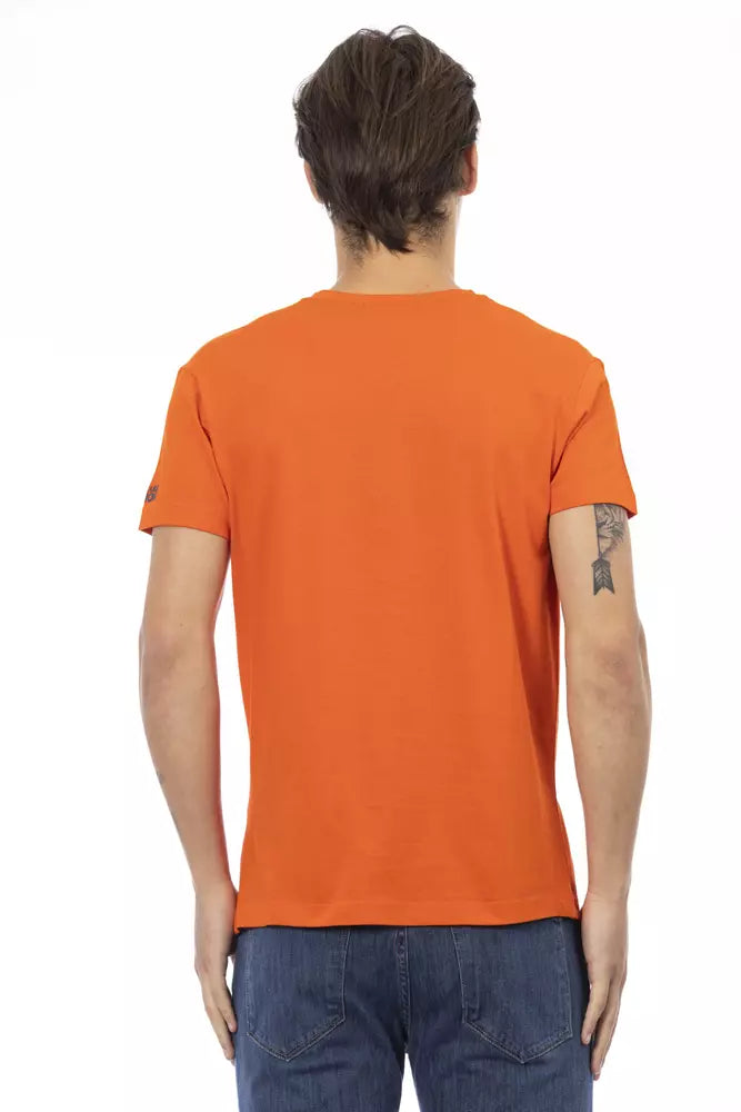 Trussardi Action Orangefarbenes T-Shirt aus Baumwolle