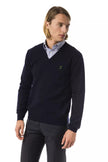 Uominitaliani Blauer Herren-Pullover aus Merinowolle