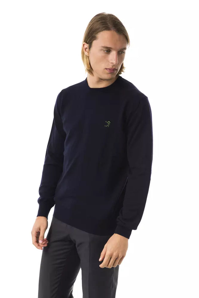 Uominitaliani Blauer Herren-Pullover aus Merinowolle