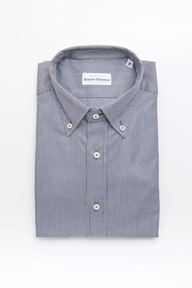 Robert Friedman Herrenhemd aus blauer Baumwolle