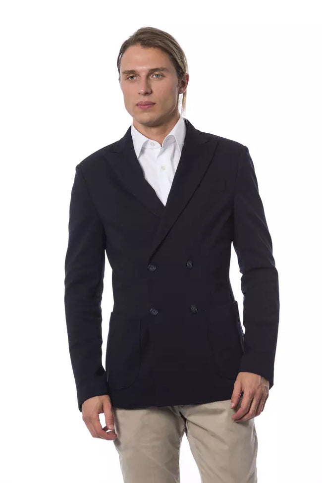 Verri Blauer Viskose-Herrenblazer