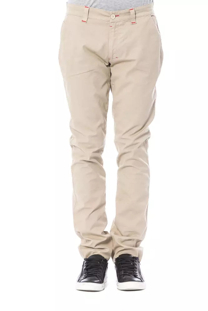 Verri Beigefarbene Herren-Chino aus Baumwolle