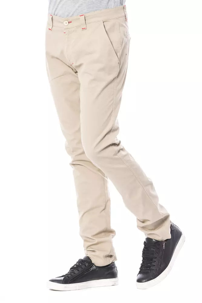 Verri Beigefarbene Herren-Chino aus Baumwolle