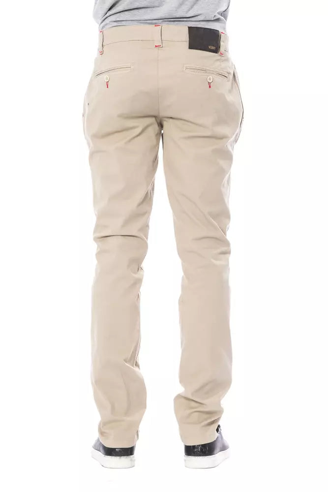 Verri Beigefarbene Herren-Chino aus Baumwolle