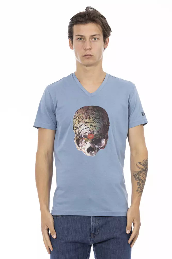 Trussardi Action Hellblaues Polyester-T-Shirt