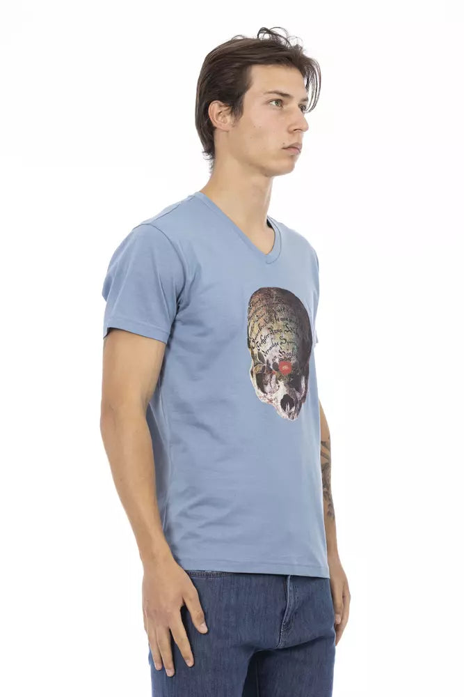 Trussardi Action Hellblaues Polyester-T-Shirt