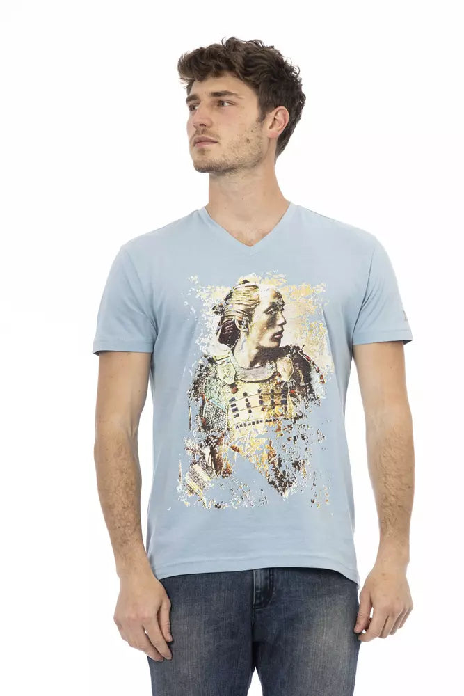 Trussardi Action Hellblaues Polyester-T-Shirt