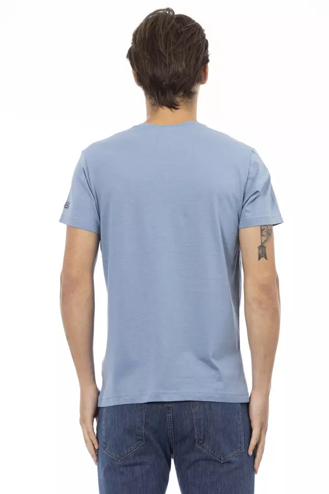 Trussardi Action Hellblaues Polyester-T-Shirt